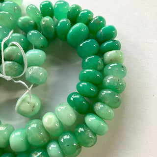 12mm Natural Chrysoprase Smooth Rondelles Beads, Shaded Chrysoprase Beads, Sold As 9 Inch Strand/18 Inch Strand, Natural Green Chrysoprase