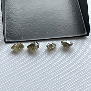 Set Of 4 Pieces/2.30CTW Raw Diamond Loose For Rings Necklace Jewelry, 5mm to 6mm Clear Brown Smooth Raw Rough Earth Mined Diamonds, DDS785/2