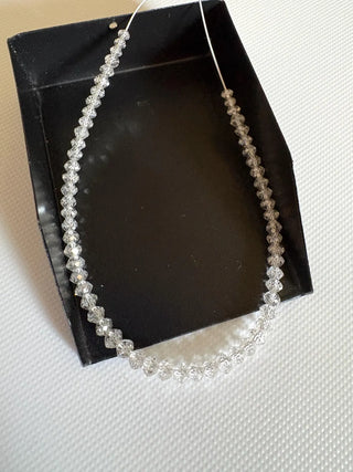 3mm Lab Grown Diamond Beads, Clear White F/VS1 Floating Diamond Jewelry, 5 Piece/8/16 Inch, LG52