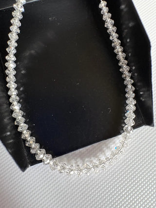 3mm Lab Grown Diamond Beads, Clear White F/VS1 Floating Diamond Jewelry, 5 Piece/8/16 Inch, LG52