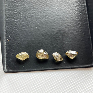 Set Of 4 Pieces/2.30CTW Raw Diamond Loose For Rings Necklace Jewelry, 5mm to 6mm Clear Brown Smooth Raw Rough Earth Mined Diamonds, DDS785/2