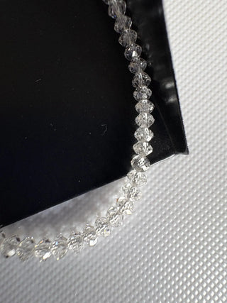 3mm Lab Grown Diamond Beads, Clear White F/VS1 Floating Diamond Jewelry, 5 Piece/8/16 Inch, LG52