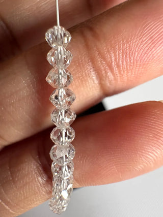 3mm Lab Grown Diamond Beads, Clear White F/VS1 Floating Diamond Jewelry, 5 Piece/8/16 Inch, LG52