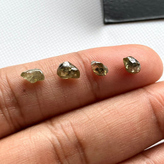 Set Of 4 Pieces/2.30CTW Raw Diamond Loose For Rings Necklace Jewelry, 5mm to 6mm Clear Brown Smooth Raw Rough Earth Mined Diamonds, DDS785/2