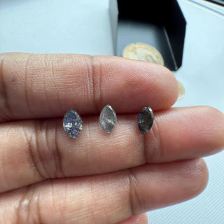 6.4mm/6.5mm/6.6mm Clear Grey/White Salt And Pepper Marquise Shaped Full Cut Diamond Loose, Faceted Marquise Diamond For Ring, DDS815/1-3