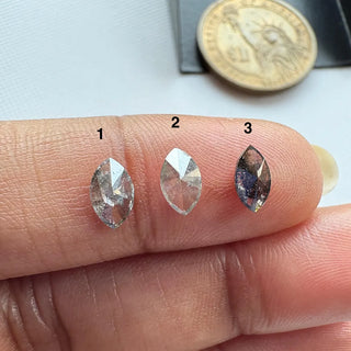 6.4mm/6.5mm/6.6mm Clear Grey/White Salt And Pepper Marquise Shaped Full Cut Diamond Loose, Faceted Marquise Diamond For Ring, DDS815/1-3