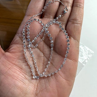 Drilled Lab Grown Diamond Loose Link Chain Yard Necklace In 14K Gold, VVS/EF Round Brilliant Cut Diamond For Floating Diamond Jewelry, LG28