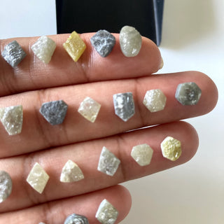 1.06CTW/6.8mm Natural Black/Grey Shield Shaped Conflict Free Earth Mined Raw Rough Diamond, Laser Cut Diamond Loose For Jewelry, DDS723/14