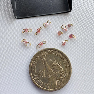 14k Gold Lab Grown Pink Diamond Connector: VS 3mm-5.5mm Drilled Round Brilliant Cut CVD Loose Diamond LG56 - Lab Grown