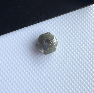 1.06CTW/6.8mm Natural Black/Grey Shield Shaped Conflict Free Earth Mined Raw Rough Diamond, Laser Cut Diamond Loose For Jewelry, DDS723/14
