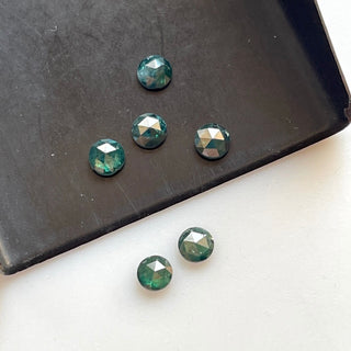 10 Pieces 1mm/1.25mm/1.5mm/1.75mm/2mm/3mm Blue Round Rose Cut Diamond Loose, Blue Round Flat Back Rose cut Diamond Cabochon, DDS680/36