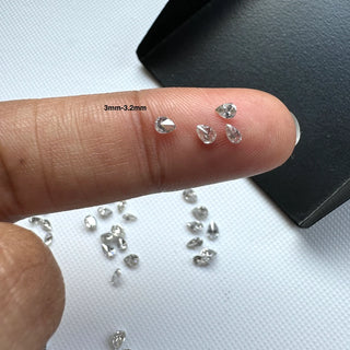 2.7mm to 4.3mm Clear White Salt And Pepper Faceted Full Cut Pear Shaped Natural Earth Mined Diamond Loose For Jewelry Making DDS796/1-6