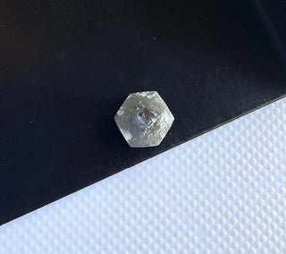 1.06CTW/6.8mm Natural Black/Grey Shield Shaped Conflict Free Earth Mined Raw Rough Diamond, Laser Cut Diamond Loose For Jewelry, DDS723/14