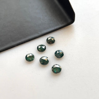 10 Pieces 1mm/1.25mm/1.5mm/1.75mm/2mm/3mm Blue Round Rose Cut Diamond Loose, Blue Round Flat Back Rose cut Diamond Cabochon, DDS680/36