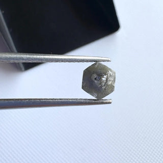 1.06CTW/6.8mm Natural Black/Grey Shield Shaped Conflict Free Earth Mined Raw Rough Diamond, Laser Cut Diamond Loose For Jewelry, DDS723/14