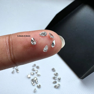 2.7mm to 4.3mm Clear White Salt And Pepper Faceted Full Cut Pear Shaped Natural Earth Mined Diamond Loose For Jewelry Making DDS796/1-6