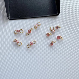 14k Gold Lab Grown Pink Diamond Connector: VS 3mm-5.5mm Drilled Round Brilliant Cut CVD Loose Diamond LG56 - Lab Grown