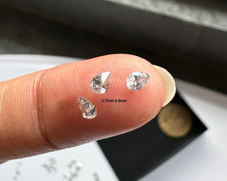 2.7mm to 4.3mm Clear White Salt And Pepper Faceted Full Cut Pear Shaped Natural Earth Mined Diamond Loose For Jewelry Making DDS796/1-6