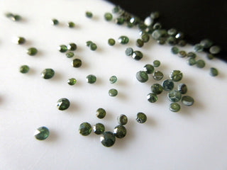 10 Pieces 1mm/1.25mm/1.5mm/1.75mm/2mm/3mm Blue Round Rose Cut Diamond Loose, Blue Round Flat Back Rose cut Diamond Cabochon, DDS680/36