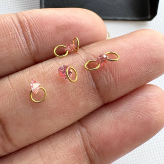 14k Gold Lab Grown Pink Diamond Connector: VS 3mm-5.5mm Drilled Round Brilliant Cut CVD Loose Diamond LG56 - Lab Grown