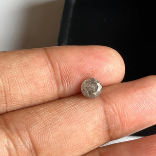 0.89CTW/5.5mm Grey Salt And Pepper Round Brilliant Cut Faceted Diamond Loose, Faceted Grey Black Full Cut Loose Diamond For Ring, DDS787/2