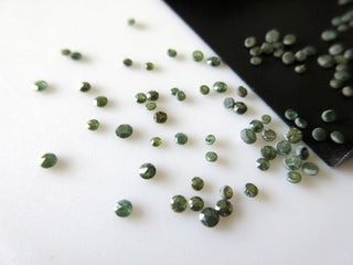 10 Pieces 1mm/1.25mm/1.5mm/1.75mm/2mm/3mm Blue Round Rose Cut Diamond Loose, Blue Round Flat Back Rose cut Diamond Cabochon, DDS680/36