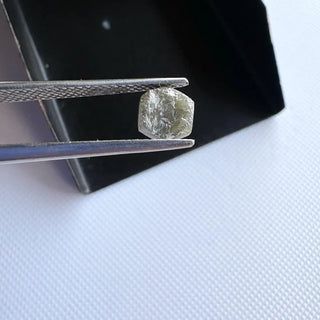 1.06CTW/6.8mm Natural Black/Grey Shield Shaped Conflict Free Earth Mined Raw Rough Diamond, Laser Cut Diamond Loose For Jewelry, DDS723/14