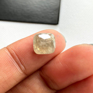Huge 3.12CTW/8.5mm Natural White Grey Cushion Shaped Faceted Rose Cut Diamond Loose, Natural Rose Cut Loose Diamond For Ring, DDS773/3