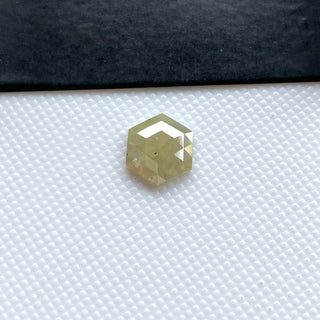 1.36CTW/8.8mm Natural White Grey Hexagon Shield Shaped Rose Cut Diamond Loose, Faceted Rose Cut Loose Diamond Ring, DDS773/9
