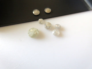 5 Pieces, 3mm To 4mm Opaque White Rose Cut Diamonds, Rose Cut Cabochon, Excellent Cut/Height/Lustre, Faceted White Diamond, RCD53/1