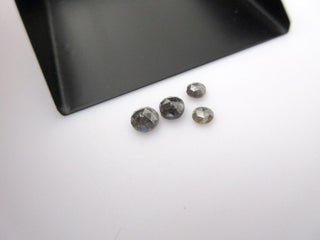 5pcs Rose Cut Diamond Loose, Rough Diamond Rose Cut, Grey Raw Diamond, Faceted Cabochon, 3mm To 4mm Each