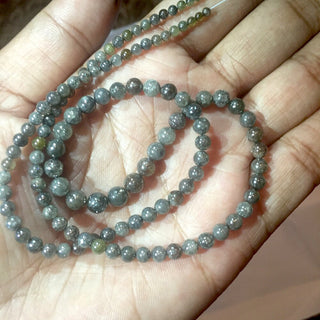 Rare Smooth Grey Diamond Round Ball Beads, Raw Diamond Polished Beads, 2.5mm To 5mm Each Approx, 16 Inch Strand