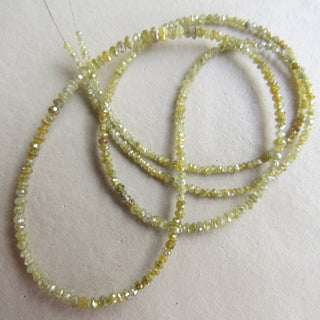 2mm To 3mm Each Polished Yellow Diamond Beads, Faceted Yellow Diamond Beads, Sold As 8 Inch/16 Inch Strand, DF7