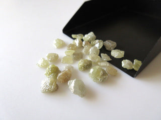 5 Pieces 5mm Each Yellow Flat Back Smooth Rough Loose Diamonds, Natural Yellow/Green Uncut Diamond Loose, SKU-Dds100/2