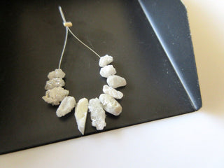 5pcs White Raw Diamond Spikes, Rough Natural Diamond Beads, Loose Diamonds Rare One Of A Kind Diamonds, Sku-Dds107/1