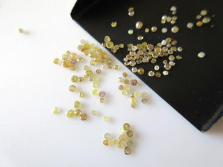 25 Pieces Natural Yellow Rose Cut Diamonds Loose, Uneven Rose Cut Diamond Loose, 1mm To 2mm Each, SKU-DDS108