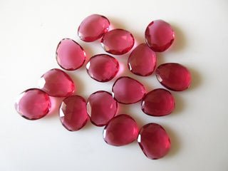 5 Pieces 14mm To 18mm Each Hydro Quartz Ruby Color Rose Cut Flat Back Loose Cabochons RC111