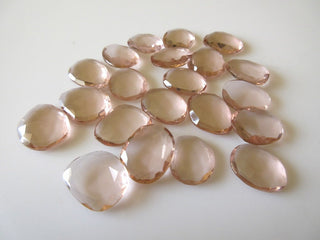 5 Pieces 14mm To 18mm Each Hydro Quartz Pink Sapphire Faceted Flat Back Loose Cabochons RC114