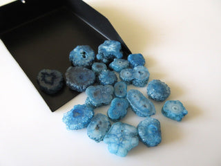 20 Pieces Tiny 7mm To 14mm Each Blue Color Solar Quartz Stalactite Gem Stones Loose Cabochons GFJ