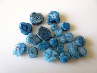 20 Pieces Tiny 7mm To 14mm Each Blue Color Solar Quartz Stalactite Gem Stones Loose Cabochons GFJ