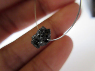 Black Diamonds, 1mm Drilled Rough Diamond, Raw Diamond, Natural Diamond, Uncut Diamond, 1 Piece, 5mm Approx, DDS227