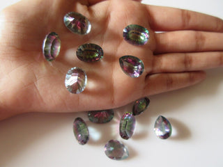 4 Pieces 16x12mm Each Mystic White Topaz Oval Shaped Faceted Loose Gemstones CL46