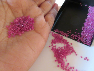 100 Pieces Wholesale Tiny 2mm Natural Ruby Faceted Round Shaped Loose Gemstones SKU-RCL18