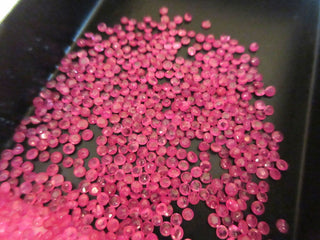 100 Pieces Wholesale Tiny 2mm Natural Ruby Faceted Round Shaped Loose Gemstones SKU-RCL18