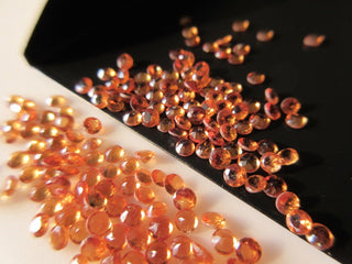 60 Pieces 2mm/3mm Each Hessonite Garnet Faceted Round Shaped Loose Gemstones SKU-RCL19