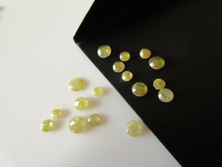 3 Pieces, 4mm To 5mm Clear Yellow Rose Cut Diamonds, Rose Cut Cabochon, Excellent Cut/Height/Lustre, Yellow Diamond Rose Cut, SKU-Rcd54