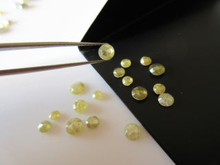 5 Pieces, 3mm To 4mm Clear Yellow Rose Cut Diamonds, Rose Cut Cabochon, Excellent Cut/Height/Lustre, Yellow Diamond Rose Cut, SKU-Rcd53