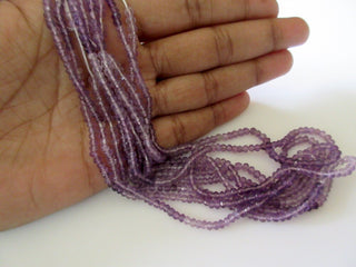 13 Inch Strand 3mm Natural Amethyst Rondelle Beads, Multi Color Shaded Faceted Amethyst, Sold As 1 Strand/5 Strands, GFJ509