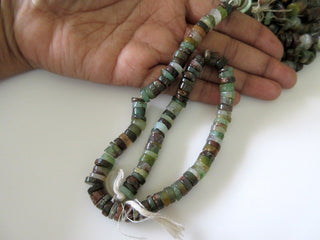 Beautiful Chrysoprase Tyre Rondelles, 9mm Smooth Natural Chrysoprase Heishi Beads, 13 Inch Strand, GDS12
