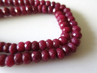 1 Strand Natural Ruby Faceted Rondelle Beads, Ruby Bead Necklace, 5.5mm To 7.5mm Beads, 18 Inch Strand, GDS69